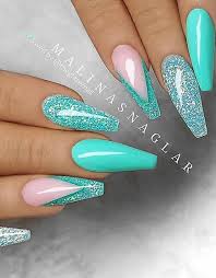 54 Stunning Acrylic Gel Coffin Nails Design For Summer Nails To Look Elegant Page 12 Of 54 Latest Fashion Trends For Woman Turquoise Nails Teal Nails Teal Nail Designs