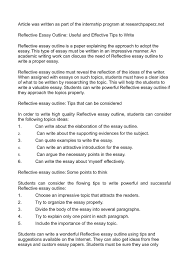 A good reflection paper has nothing in common with causal storytelling. Calameo Reflective Essay Outline Useful And Effective Tips To Write