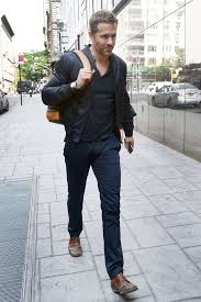 The Week In Style 07 10 15 Mens Outfits Black Leather Bomber Jacket Ryan Reynolds Style