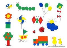 7 Melhores Ideias de flores c figuras geometricas | Infantil ...