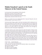 Thank you for your interest in readworks. Essay On Malala Yousafzai Kcpc Org