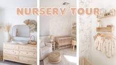 baby girls' nursery tour || simple + neutral w/ florals - YouTube