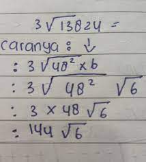 Akar pangkat 3 dari 3375. Bagaimana Cara Hitung Akar Kuadrat Pangkat 3 Dari 13824 Menggunakan Pohon Prima Brainly Co Id