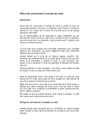 Il mai lăsam să se joace puţin ca să se liniştească. Doc Planul De Comunicare In SituaÅ£ii De CrizÄƒ Introducere Marina Cosciug Academia Edu