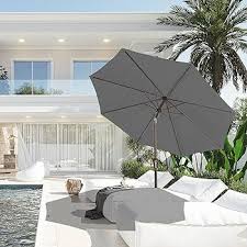 JEAREY 10FT Outdoor Patio Umbrella Outdoor Table Umbrella with Push Button  Tilt and Crank, Market Umbrella 8 Sturdy Ribs UV Protection Waterproof for  Garden, Deck, Backyard, Pool (Dark Gray) : Amazon.ca: Patio,