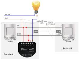 This switch is installed between the two other switches and toggles the active traveler. Apnt 137 Standard 2 Way Lighting Circuit Using Fibaro Dimmer 2 Vesternet