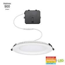 Halo hlb6 round, selectable series downlightshalo hlb6 round, selectable series downlights are complete 6 in. Commercial Electric Ultra Slim 6 In Selectable Cct Canless Color Integrated Led Recessed Light Trim Downlight 900 Lumens Dimmable 53807101 The Home Depot Recessed Lighting Downlights Crystal Bathroom