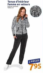 Tenue d'intérieur velours pour femme. Promo Tenue D Interieur Femme En Velours Chez Action