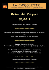 Le lundi de pâques est le lendemain du jour de pâques. Menu De Paques Dimanche Et Lundi Midi Picture Of La Cassolette Saint Maur Des Fosses Tripadvisor