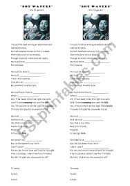 Klip di petik dari program.dgn ingatan tulus ikhlas terbitan tv3. Boy Wanted By Ella Fitzgerald Esl Worksheet By Loopdeloup