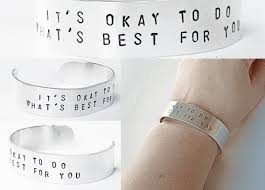 Motivational Bracelet Inspirational Quote It S Etsy Motivational Bracelets Hand Stamped Cuff Trendy Boho