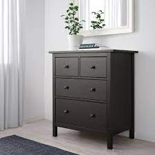 Inspirations malm 6 drawer dresser for nice sideboard design. Hemnes Black Brown Chest Of 4 Drawers 88x96 Cm Ikea