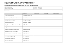 Safety harness inspection checklist template free and editable. Equipment Tool Safety Checklist Form Safety Checklist Checklist Safety