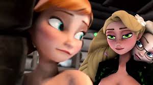 Futapunzel gets Freaky with Anna and Elsa: In English Porn