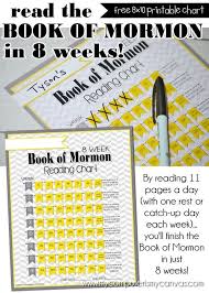 new lds freebie book of mormon reading chart book of