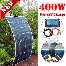 Smaller kits for batters, boats, rv, and more. 400w 16v Flexible Solar Panel Module Diy For 12v 24v Battery Charger Cell Home House Boat Roof Rv Caravan Camper Camping Outdoor Charge System Kit Wish