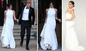 Here's how subtle details about the gown highlighted meghan's modernising we intend to step back as 'senior' members of the royal family and work to become financially independent, while continuing. Meghan Markle Stella Mccartney Royal Wedding Reception Dress On Sale At Fashion Nova Royal News Express Co Uk