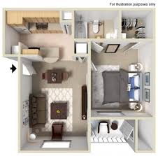 1 Bedroom 1 Bathroom 560 Sq Ft Small Apartment Floor Plans Apartment Layout Small Apartment Layout