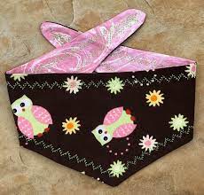 Xs Owl And Flowers Dog Or Cat Bandanna Etsy Dog Bandanna Small Owl Owl Wings