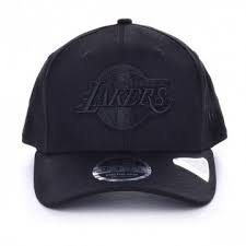 Cinturino regolabile in formato libero materiale : Cappello New Era Lakers Los Angeles Black Edition Nero