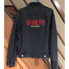 Balenciaga grey sinners hoodie 100% authentic in 2020. Sinners Balenciaga Denim Jacket