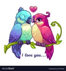 Cute Birds Couple In Love Vector Image On Vectorstock Cute Birds Cartoons Vector Illustration