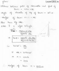 Rd Sharma Class 10 Solutions Chapter 12 Applications Of Trigonometry Ex 12 1 Q 1 Trigonometry Maths Solutions Solving Equations