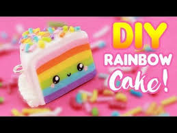 Diy Cute Rainbow Cake Charm Polymer Clay Kawaii Friday Youtube Polymer Clay Cake Polymer Clay Kawaii Rainbow Cake