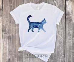 Cat Cat Shirt Animal Lover Cat Watercolor Space Stars Etsy Cat Shirts Animal Shirts Watercolor Cat