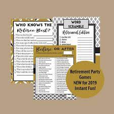 Fun group games for kids and adults are a great way to bring. Retirement Games Retirement Party Retirement Trivia Retiree Etsy In 2021 Retirement Parties Party Games Retirement