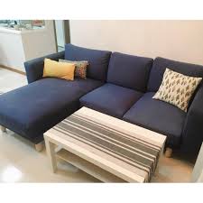 Models include corner desks, l shaped and sit to stand options. Ikea Norsborg L Shaped 3 Seat Navy Blue Sofa Coffee Table Furniture Home Living Furniture Sofas On Carousell