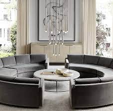 Sofa sits on recessed rosewood plinth base. Rh Modern 39 S Curve Fabric Semicircle Sectional The Rebirth Of An Atomic Age Icon Created By Acclaime Luxury Living Room Luxurious Bedrooms Luxury Furniture