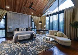 The spacious bedroom has a colour palette of grey and white matching the bed, the furniture, and decorative in the space. 80 Beautiful Bedroom Designs For Malaysian Homes Recommend My