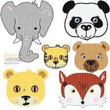 Sie haben die wahl zwischen verschiedenen formaten, farben, schriftarten und anzeigemöglichkeiten. Applikationsvorlage Fuchs Elefant Bar Panda Tiger Und Lowe