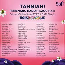 All translation are consolidated into a convenient translation feed. Safi Tahniah Kepada Pemenang Hadiah Sagu Hati Bagi Facebook