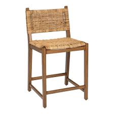 Natural Rattan And Wood Amolea Counter Stool Brown Multi Natural Wood By World Market In 2021 Counter Stools Rattan Counter Stools Woven Bar Stools