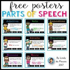 Parts Of Speech Posters Free For 1st 2nd And 3rd Grade Parts Of Speech Worksheets Grammar Posters Free Grammar Posters