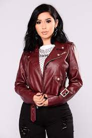 Remind Me Later Faux Leather Jacket Burgundy Leather Jacket Fashion Fashion Nova Outfits