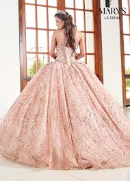 This rose gold prom dress proves all that glitters is gold. Lareina Quinceanera Dresses Style Mq2103 In Red Or Rose Gold Color