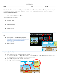 Phet Friction Lab