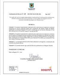 Pico y placa sábado 22 mayo 2021 corresponde a las placas: Distrito Levanta La Medida De Pico Y Placa En Bogota Hasta El Proximo 10 De Mayo