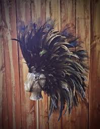 Birds Of A Feather Festival 2020 Black Feather Headdress Feathered Headdress Horns Horned Etsy In 2020 Feather Headdress Mad Max Costume Headdress