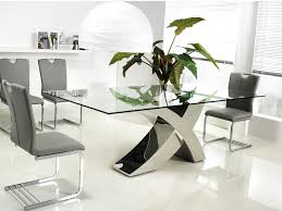 Our dining room furniture sets add a touch of elegance to your home and make you feel like you're fine dining every night. Casabianca Home Geneva Dining Table In Clear Glass With Polished Stainless Steel Base Color Chrome Clear Glass Size Size Walmart Com Walmart Com