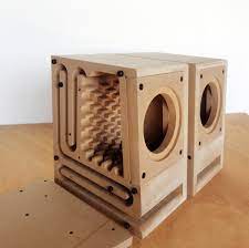 Iwistao Hifi Empty Speaker Cabinet Kits Labyrinth Structure High Density Fibreboard For Full Range Home Audio Speakers Subwoofer Box Design Diy Subwoofer