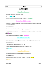 Mean median mode offers printable math worksheets and activities related to mean, median, mode and range. Averages Mode Mean Median And Range Teaching Resources