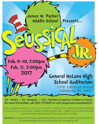 Seuss, where we revisit beloved characters including the cat in the hat, horton the elephant, gertrude mcfuzz, lazy mayzie, and jojo. Tickets On Sale For J W Parker Middle School Musical Seussical Jr