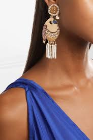 Mercedes Salazar Bird Gold Tone Faux Pearl And Crystal Clip Earrings Net A Porter Com Clip On Earrings Earrings Faux Pearl