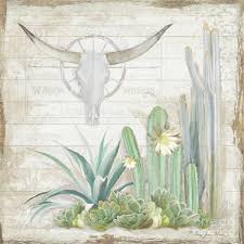 See more ideas about cactus, cacti and succulents, planting succulents. Old West Cactus Garden W Longhorn Cow Skull N Succulents Over Wood Art Print By Audrey Jeanne Roberts