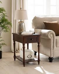 Regency Side Table With Charging Station In Dark Cherry Furniture End Tables With Storage Sofa End Tables