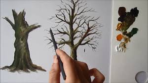 Mit acryl malmitteln kannst du alle eigenschaften deiner acrylfarben nach belieben verändern: How To Paint A Tree Trunk Lesson 2 Baum Malen Wie Man Blumen Malt Kunstmalerei